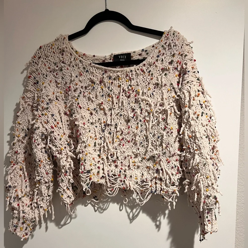 Vici Distressed Confetti Sweater - Picture 6 of 6